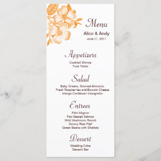Oranje Dogwood Flower Menu Kaart