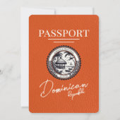 Oranje Dominicaanse Republiek Paspoort bruiloft Kaart (Achterkant)