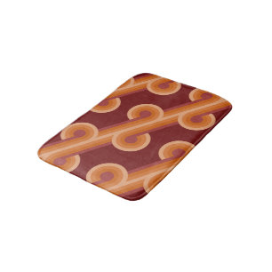 Oranje Donker Maroon Rood Retro Cirkels Kunst Patr Badmat
