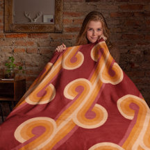 Oranje Donker Maroon Rood Retro Cirkels Kunst Patr