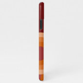Oranje donker maroon rood retro kunstpatroon iPhone hoesje (Rechterkant)
