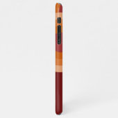 Oranje donker maroon rood retro kunstpatroon iPhone hoesje (Linkerkant)