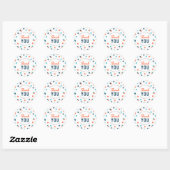 Oranje donkerblauwe Confetti Baby shower dank u Ronde Sticker (Vel)