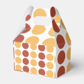 Oranje donkerbruine poodots patroon bedankdoosjes (Achterkant)