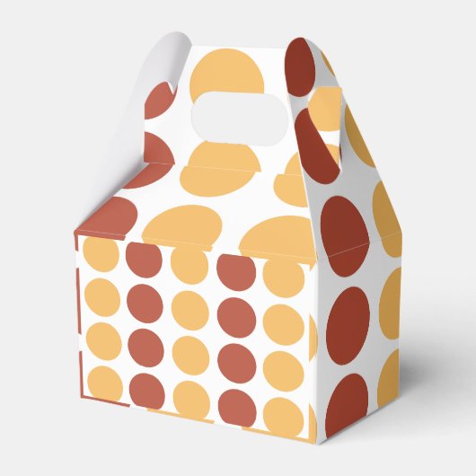 Oranje donkerbruine poodots patroon bedankdoosjes (Achterkant)