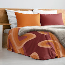 Oranje donkere maroon rode retro cirkels kunstpatr