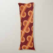 Oranje donkere maroon rode retro cirkels kunstpatr lichaamskussen (Voorkant Verticaal)