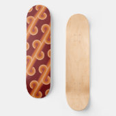 Oranje donkere maroon rode retro cirkels kunstpatr persoonlijk skateboard (Voorkant)