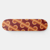 Oranje donkere maroon rode retro cirkels kunstpatr persoonlijk skateboard (Horizontaal)