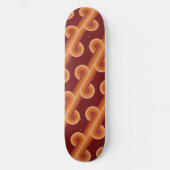 Oranje donkere maroon rode retro cirkels kunstpatr persoonlijk skateboard (Voorkant)