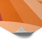 Oranje donkere maroon rode retro cirkels kunstpatr poster (Hoek)