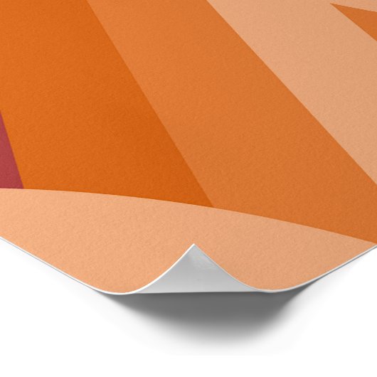 Oranje donkere maroon rode retro cirkels kunstpatr poster (Hoek)