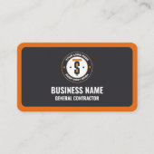 Oranje Donkergrijs Business Logo Algemene Aannemer Visitekaartje (Voorkant)