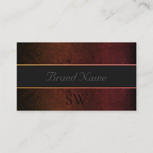 Oranje donkergrijze kleuren met zwarte Initialen Visitekaartje (Voorkant)