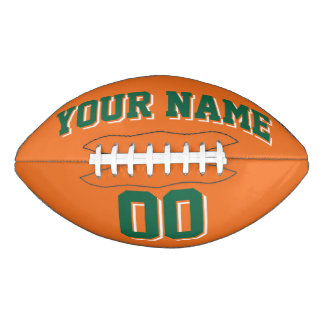 ORANJE DONKERGROEN EN WIT Aangepaste voetbal American Football
