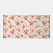 Oranje Doodle Garden Flower Pattern Bureaumat (Voorkant)