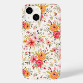 Oranje Doodle Garden Flower Pattern Case-Mate iPhone Case (Achterkant)