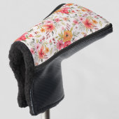 Oranje Doodle Garden Flower Pattern Golfheadcover (3/4 voorkant)