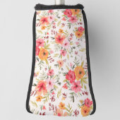 Oranje Doodle Garden Flower Pattern Golfheadcover (Draai 90)