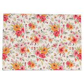 Oranje Doodle Garden Flower Pattern Groot Cadeauzakje (Achterkant)