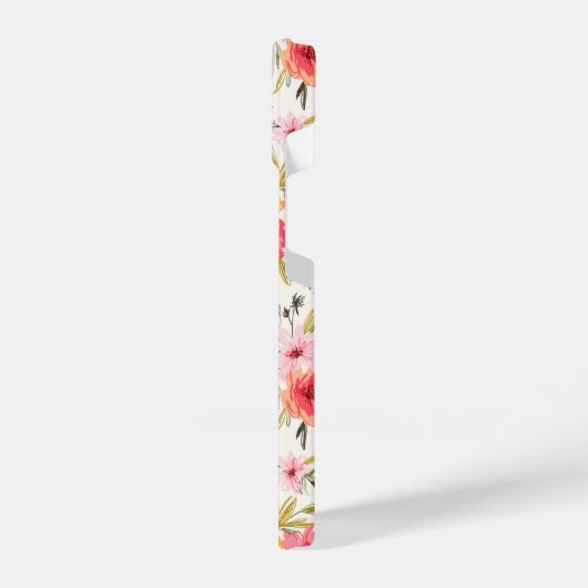 Oranje Doodle Garden Flower Pattern iPhone Hoesje (Linkerkant)