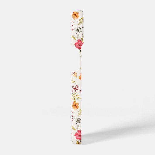 Oranje Doodle Garden Flower Pattern iPhone Hoesje (Rechterkant)