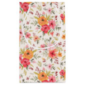 Oranje Doodle Garden Flower Pattern Klein Cadeauzakje (Achterkant)