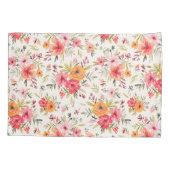 Oranje Doodle Garden Flower Pattern Kussensloop (Achterkant)