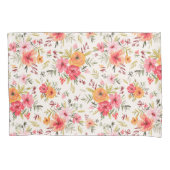 Oranje Doodle Garden Flower Pattern Kussensloop (Voorkant)