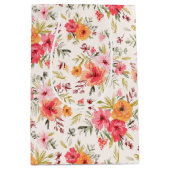 Oranje Doodle Garden Flower Pattern Medium Cadeauzakje (Voorkant)