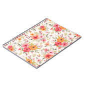 Oranje Doodle Garden Flower Pattern Notitieboek (Linkerzijde)