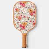 Oranje Doodle Garden Flower Pattern Pickleball Paddle (Achterkant)