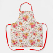 Oranje Doodle Garden Flower Pattern Schort (Voorkant)