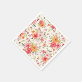 Oranje Doodle Garden Flower Pattern Servet (Hoek)