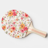 Oranje Doodle Garden Flower Pattern Tafeltennisbatje (Zijkant)