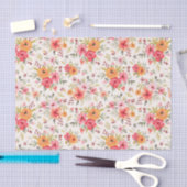 Oranje Doodle Garden Flower Pattern Tissuepapier (Craft)