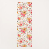 Oranje Doodle Garden Flower Pattern Yogamat (Voorkant)