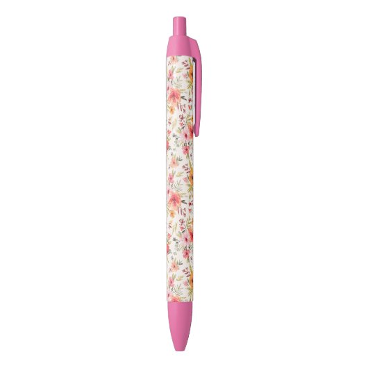 Oranje Doodle Garden Flower Pattern Zwarte Inkt Pen (Achterkant (Verticaal))