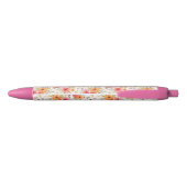 Oranje Doodle Garden Flower Pattern Zwarte Inkt Pen (Achterkant)