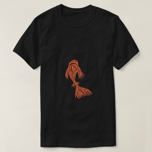 Oranje doorzichtige koivis t-shirt (Design voorkant)