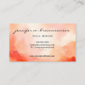 Oranje Doula Geboorte Waterverf Zwanger Pasgeboren Visitekaartje (Achterkant)