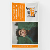 Oranje dozen en foto-Afstuderen banner (Verticaal)