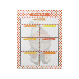 Oranje Dr Gnome Verpleegkunde Student Skills Sjabl Notitieblok