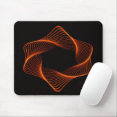 Oranje draadframe torusobject muismat (Met muis)