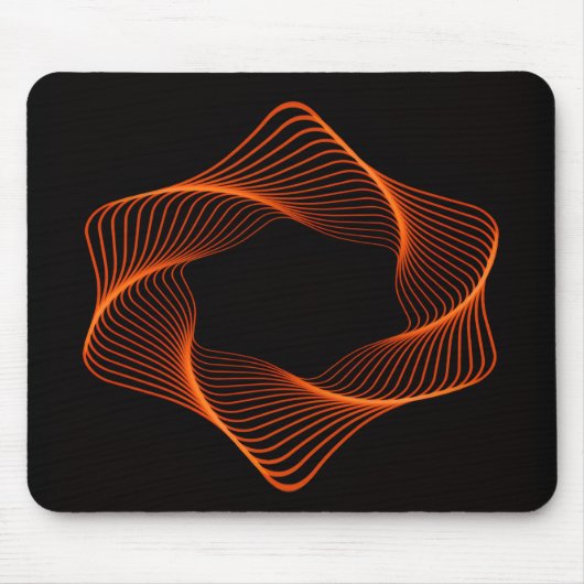 Oranje draadframe torusobject muismat (Voorkant)