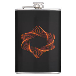 Oranje draadraam Torus-object Heupfles