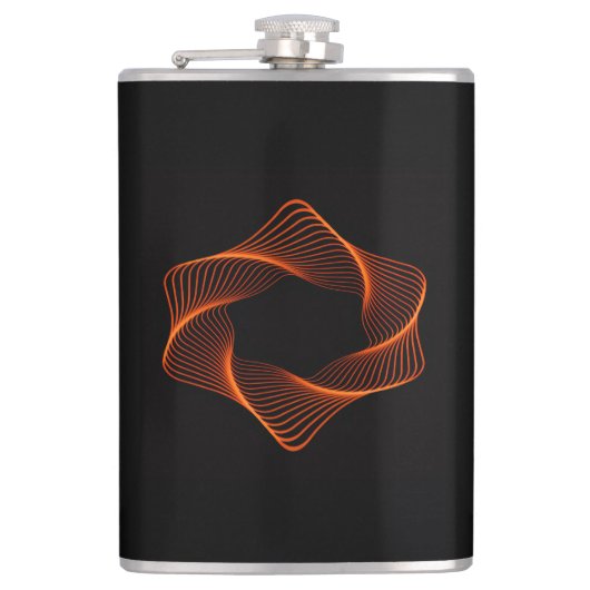 Oranje draadraam Torus-object Heupfles (Voorkant)