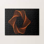 Oranje draadraam Torus-object Legpuzzel (Horizontaal)