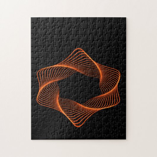 Oranje draadraam Torus-object Legpuzzel (Verticaal)