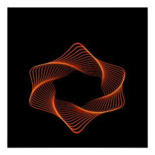 Oranje draadraam Torus-object Perfect Poster